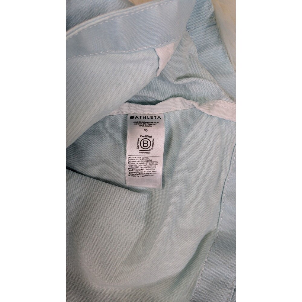 Athleta Tote Bag Blue White Ombre Dip Dye Canvas Logo Beach Gym Shopper Travel - Picture 8 of 9